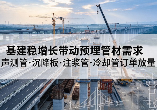 临河基建稳增长带动预埋监测管材需求，声测管、沉降板、注浆管订单持续放量